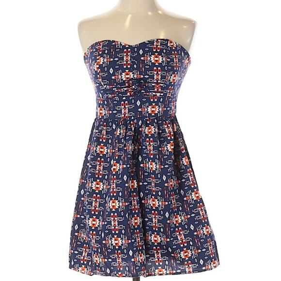 Bebop | dark blue strapless western boho dress - Picture 1 of 9